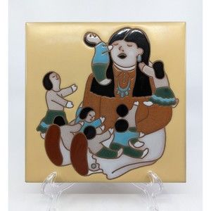 Art Tile Arius Storyteller 1991 Santa Fe 8"